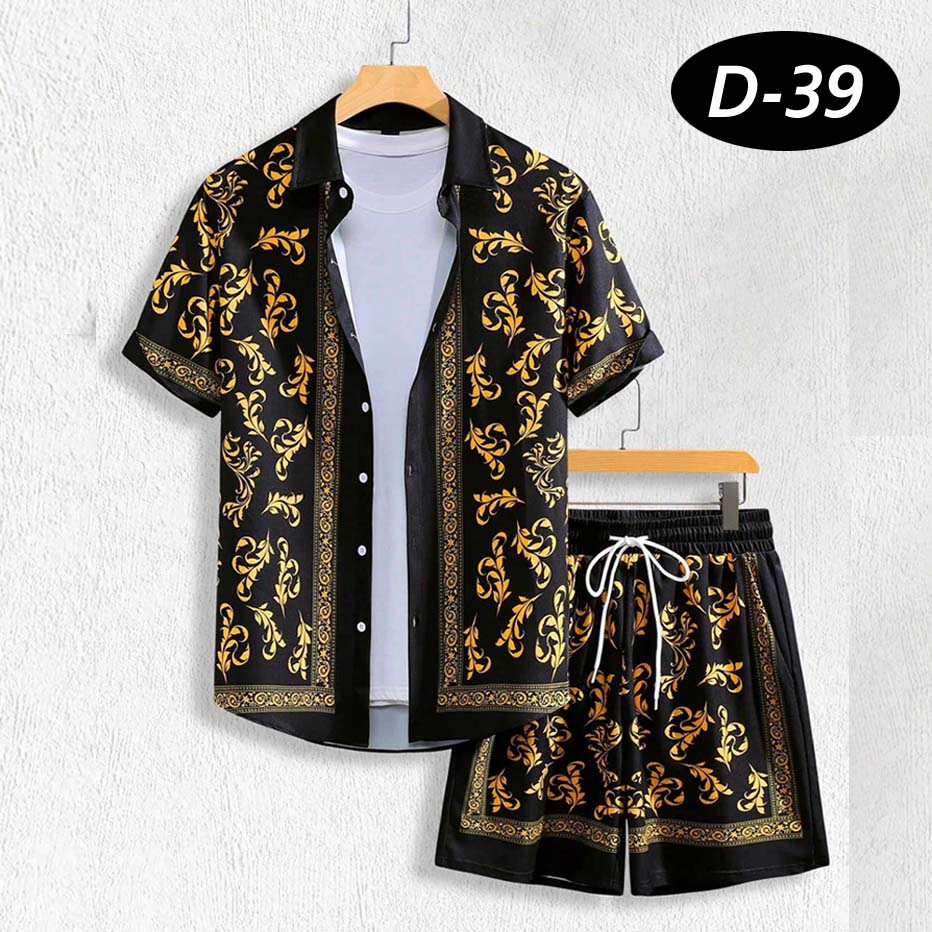 All-Over 3D Printed Premium Quality Dry-Fit 2-Pcs Summer Suit. D-39 Main image