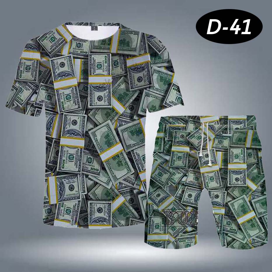 Premium Quality 2-Pcs 3D Printed Summer Suit. Main image