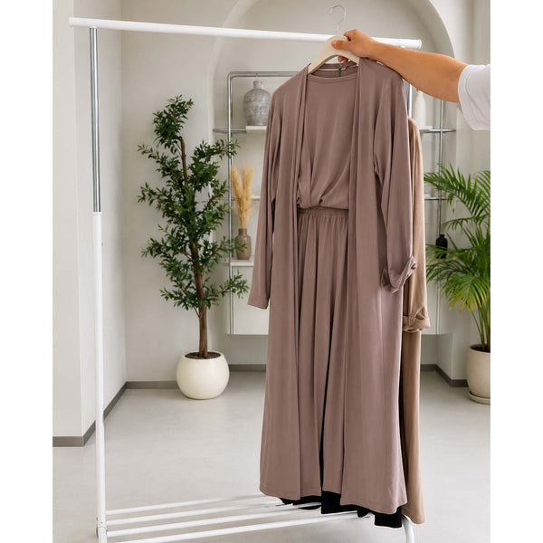 Long Gown Style 3-Pcs Summer Co-Ord Suit. WSTS-11
