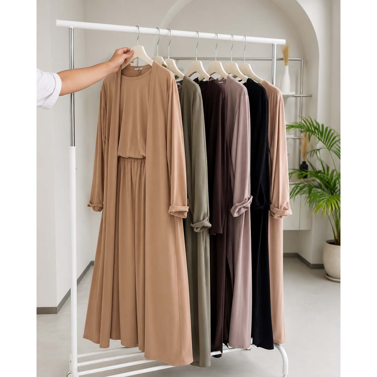 Long Gown Style 3-Pcs Summer Co-Ord Suit. WSTS-11