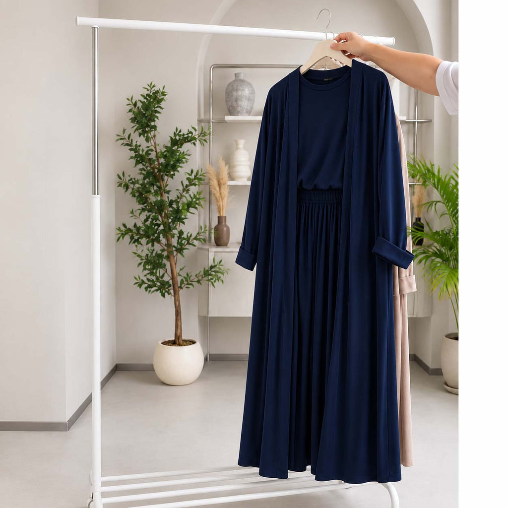 Long Gown Style 3-Pcs Summer Co-Ord Suit. WSTS-11
