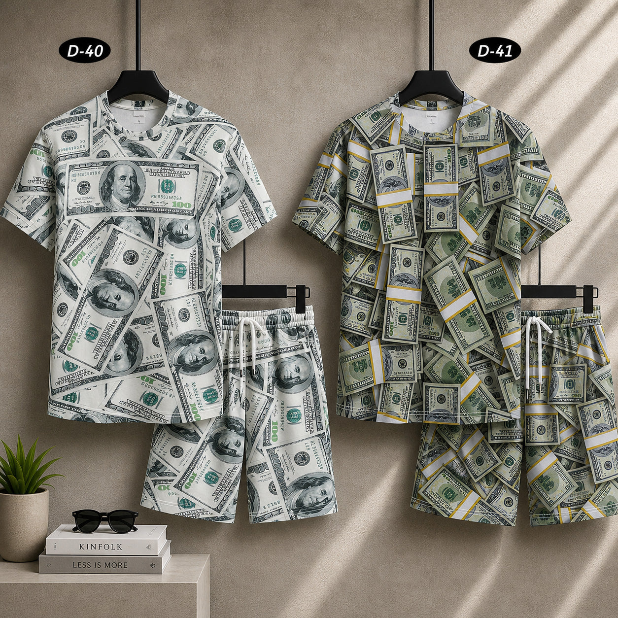 Bundle Of 2 All-Over 3D Printed Dry-Fit 2-Pcs Summer Suit. MS3D-40+41 Main image
