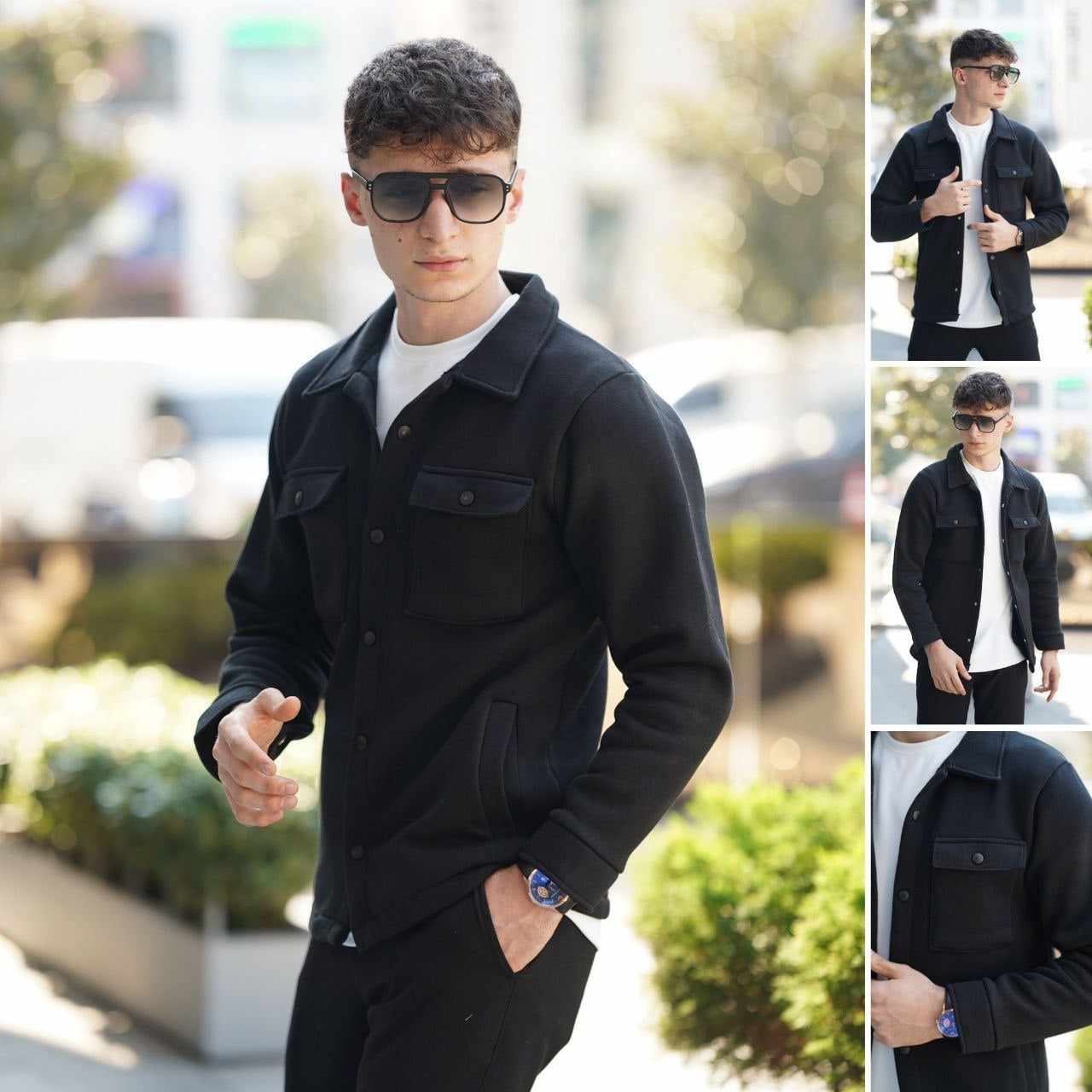 4-Pocket Collar Style Casual Fleece Winter Button Jacket. MWJ-401 Secondary image