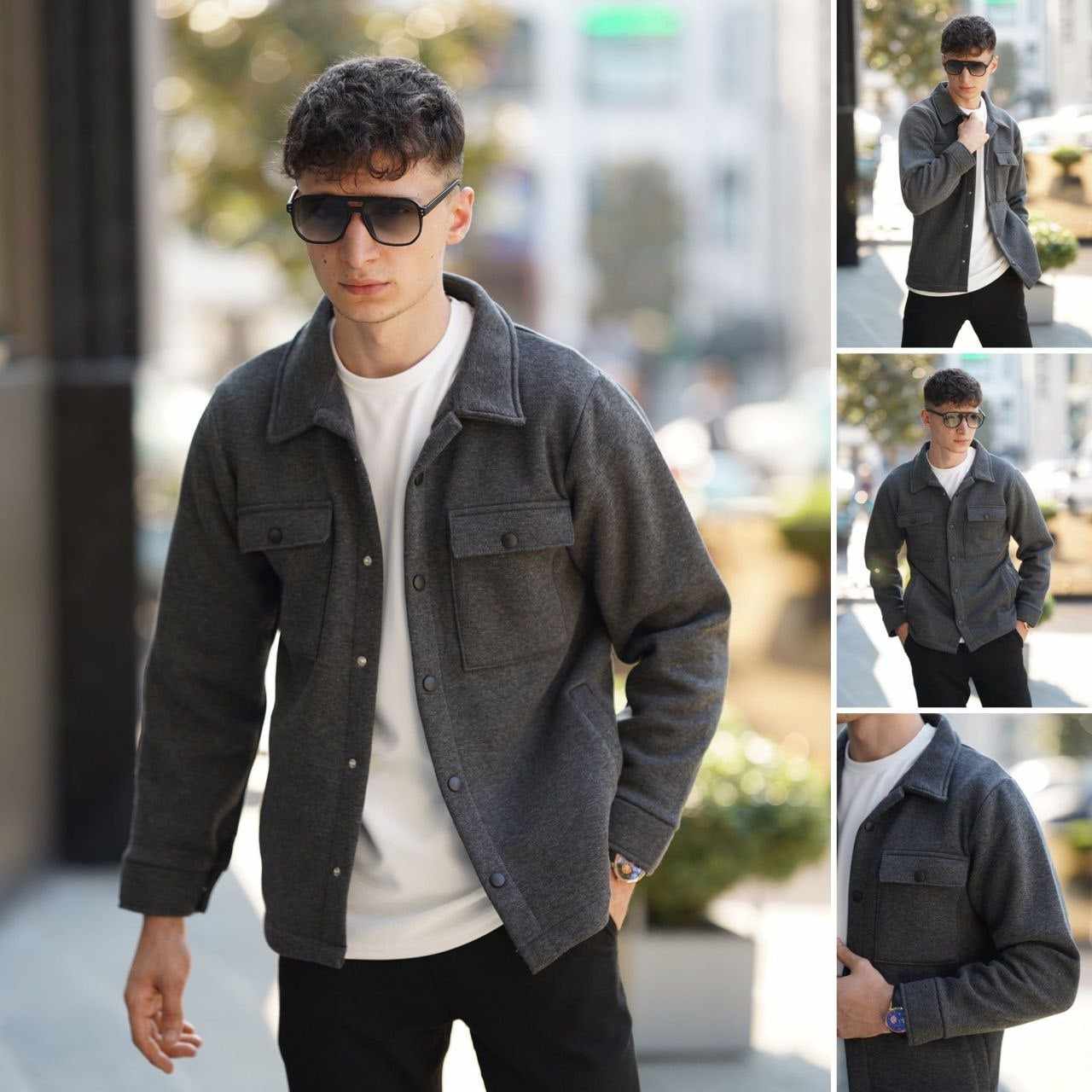 4-Pocket Collar Style Casual Fleece Winter Button Jacket. MWJ-401 Main image