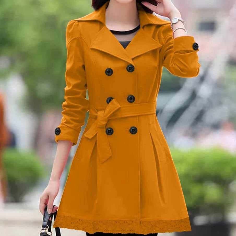 Lace Style Korean Trench Coat For Winter's. Secondary image