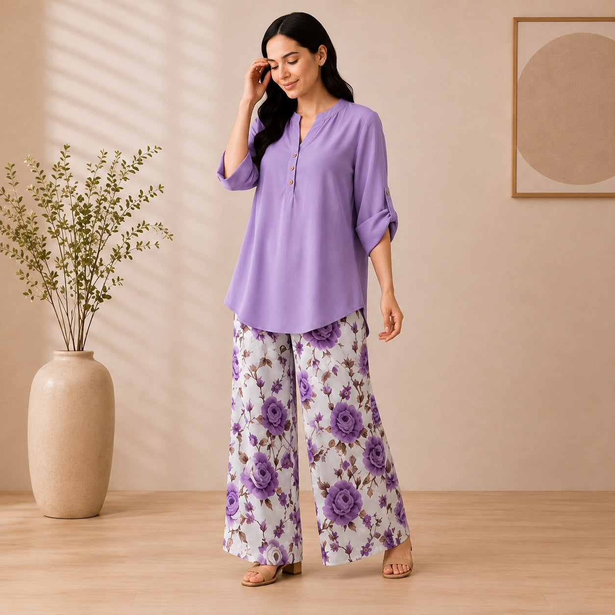 Binara Printed Western Shirt Style Stitched Co-Ord Set! PCS# 47 Dress Code