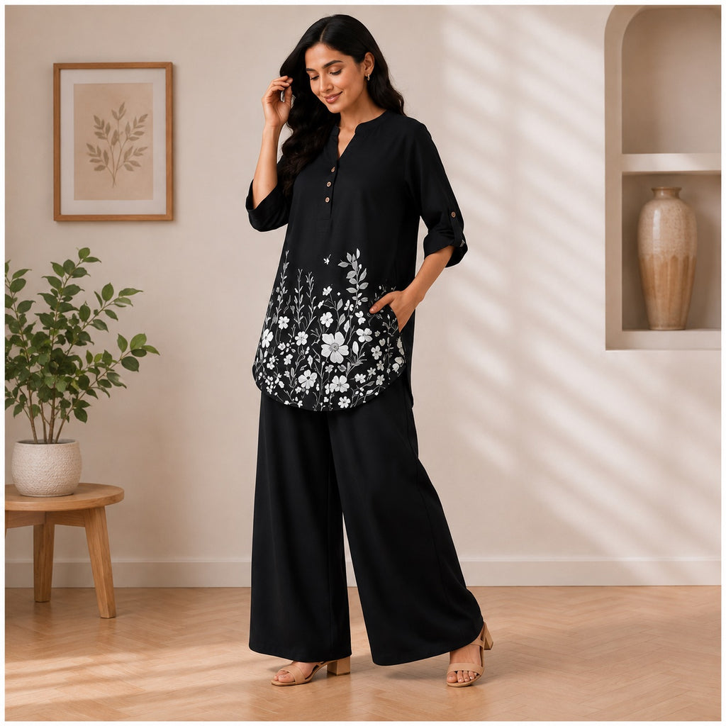 Binara Printed Western Shirt Style Stitched Co-Ord Set! PCS# 37 Dress Code