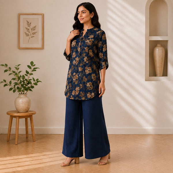 Binara Printed Western Shirt Style Stitched Co-Ord Set! PCS# 40 Dress Code