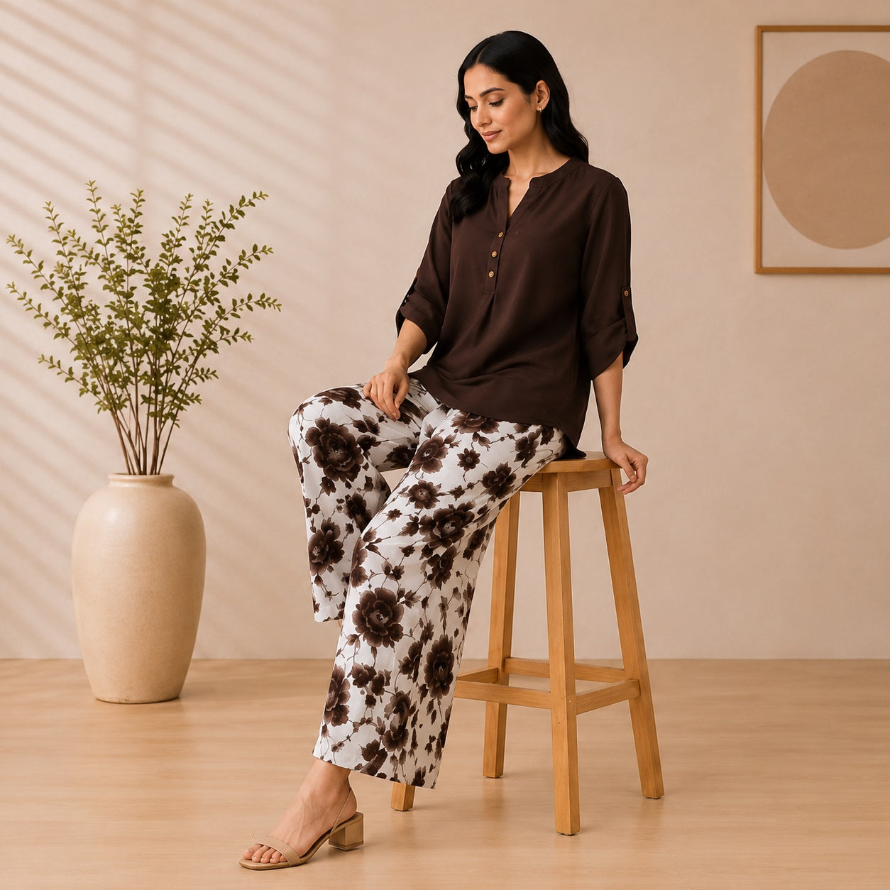 Binara Printed Western Shirt Style Stitched Co-Ord Set! PCS# 50 Dress Code