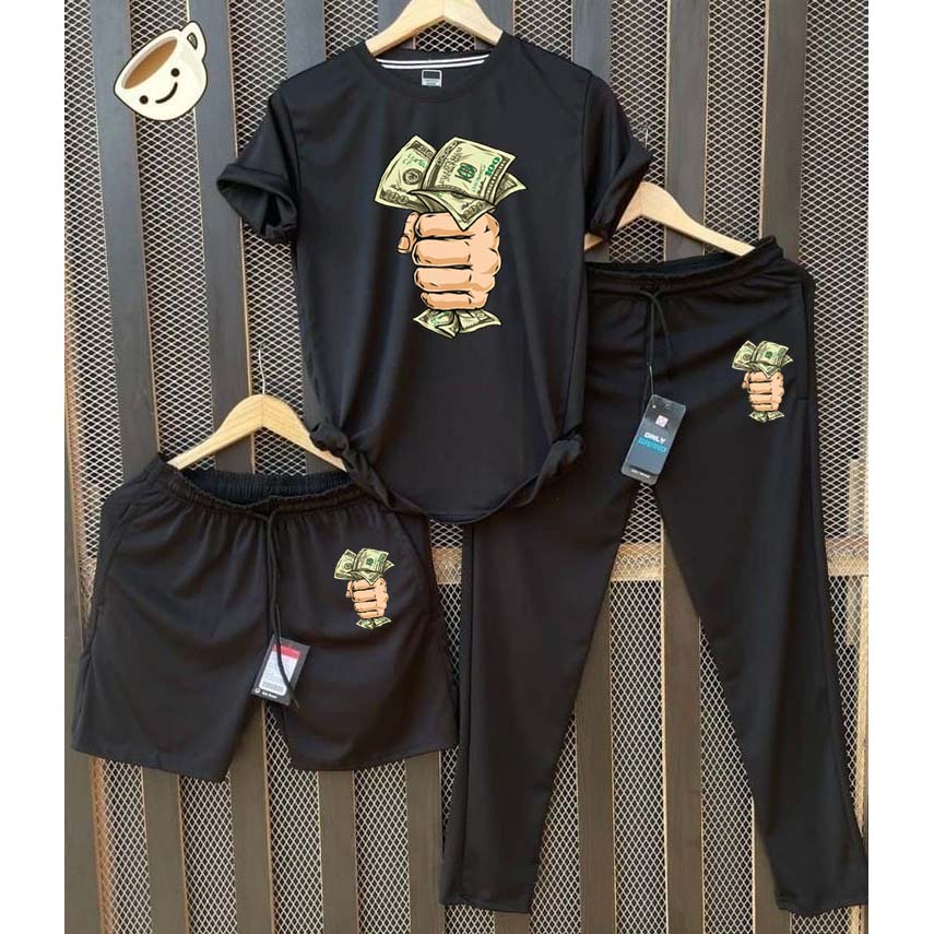 Black Dollar Capture Bundle Of 3 Dry-Fit Premium Quality Summer Suit. Main image