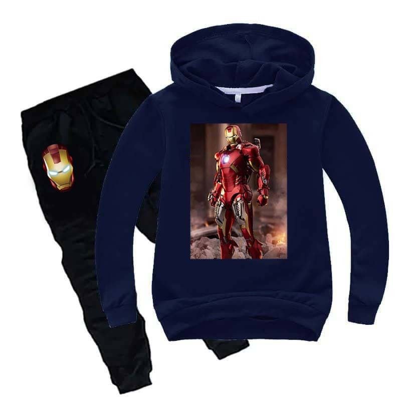 Kids Printed Iron Man Hoodie Style 2-Pcs Winter Track-Suit. Main image