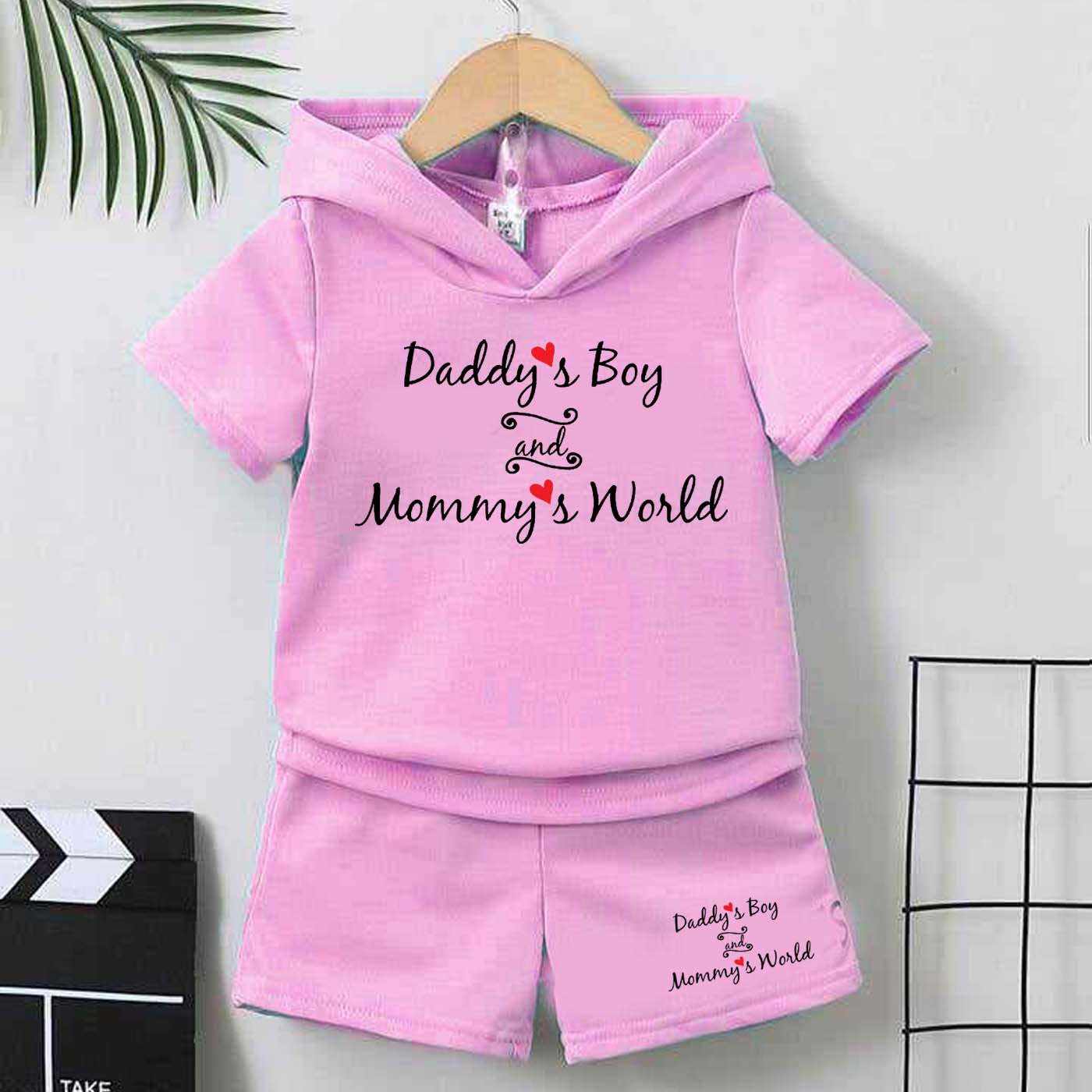 DB & MW Kids Hooded Style 2-Pcs Summer Suit. (HOTS+SH) Secondary image