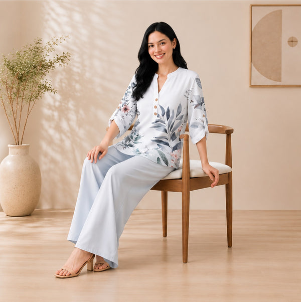 Binara Printed Western Shirt Style Stitched Co-Ord Set! PCS# 16 Dress Code