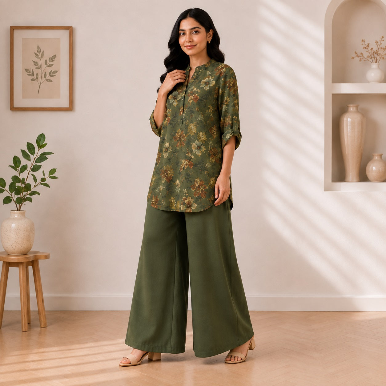 Binara Printed Western Shirt Style Stitched Co-Ord Set! PCS# 35 Dress Code