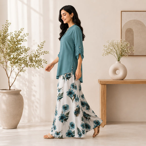 Binara Printed Western Shirt Style Stitched Co-Ord Set!. PCS# 23 Dress Code