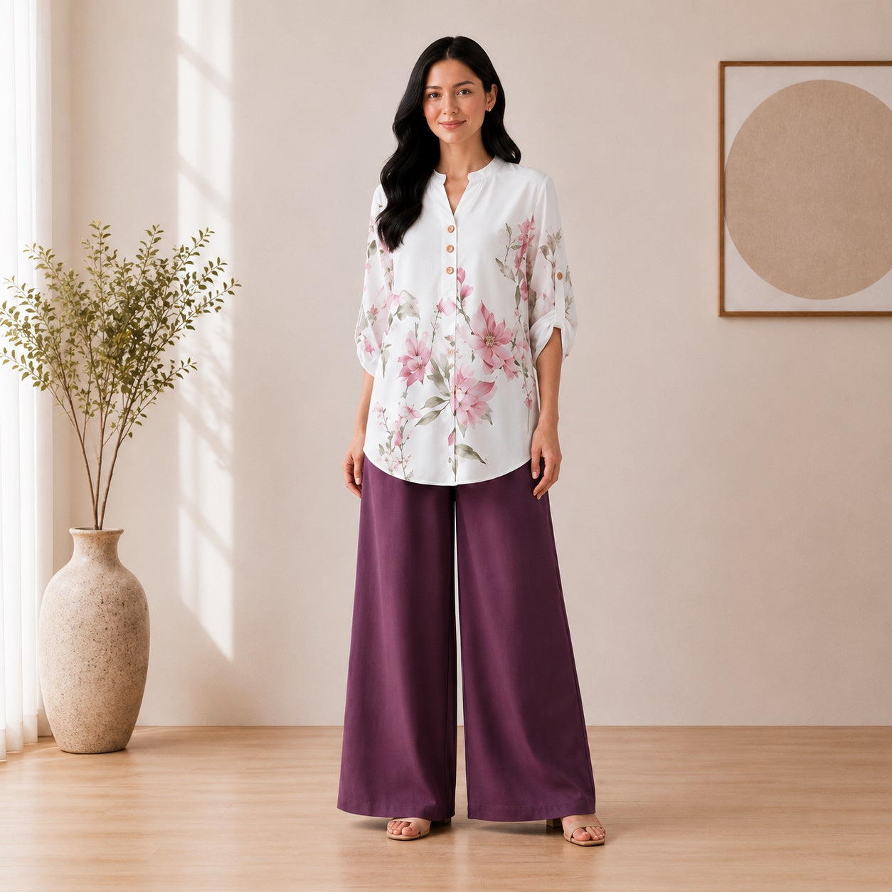 Binara Printed Western Shirt Style Stitched Co-Ord Set!. PCS# 01 Dress Code Secondary image