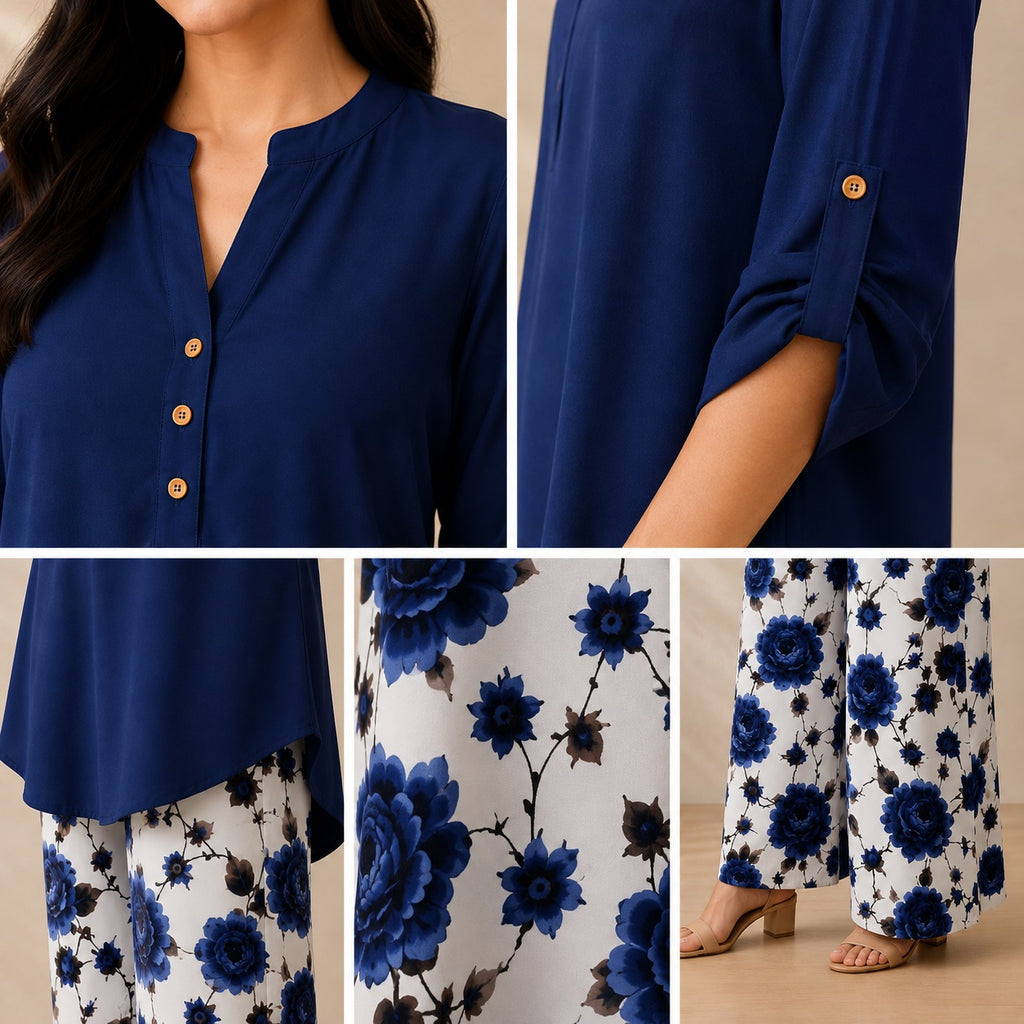 Binara Printed Western Shirt Style Stitched Co-Ord Set! PCS# 49 Dress Code