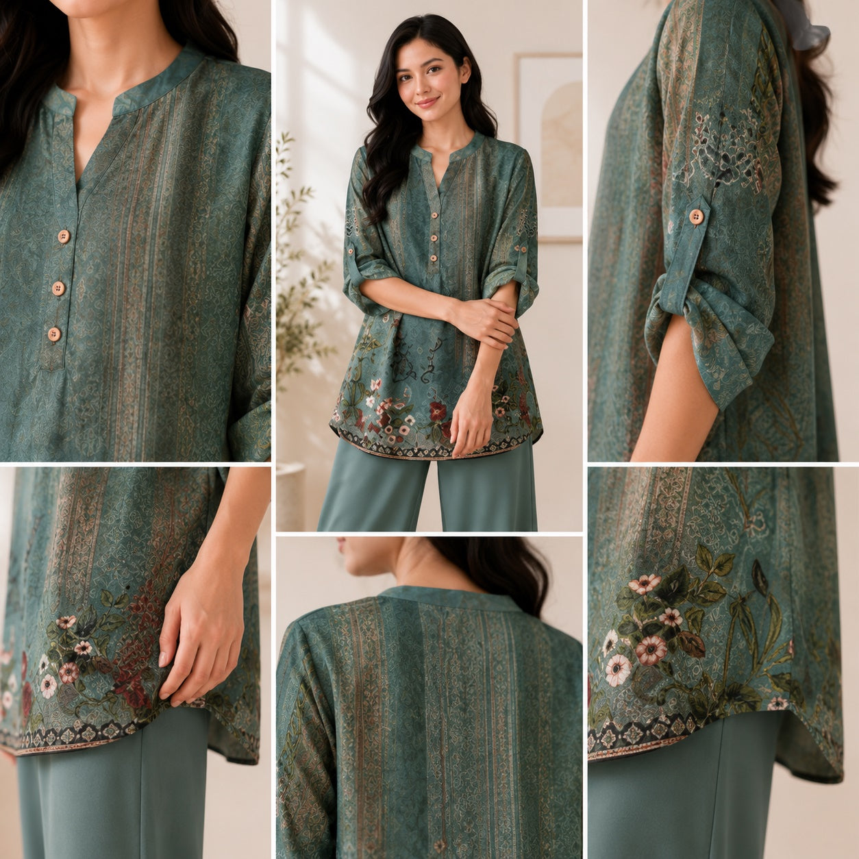 Binara Printed Western Shirt Style Stitched Co-Ord Set!. PCS# 10 Dress Code