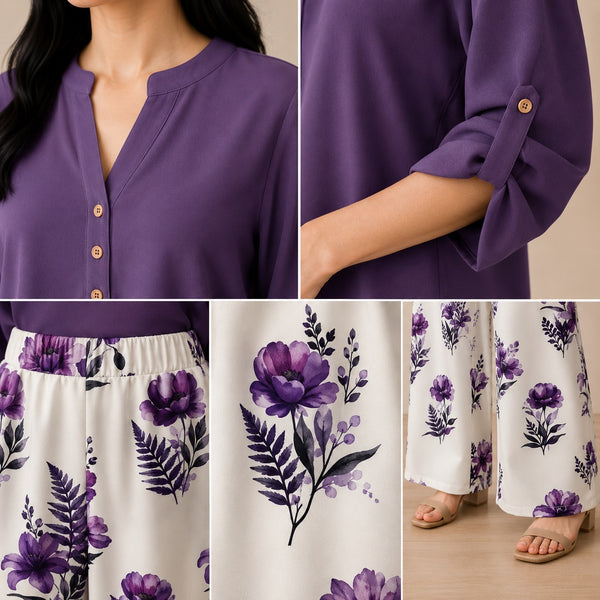 Binara Printed Western Shirt Style Stitched Co-Ord Set! PCS# 43 Dress Code