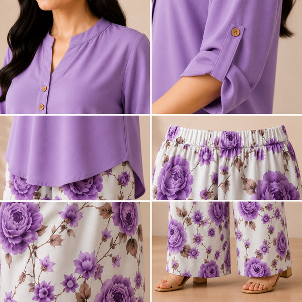 Binara Printed Western Shirt Style Stitched Co-Ord Set! PCS# 47 Dress Code