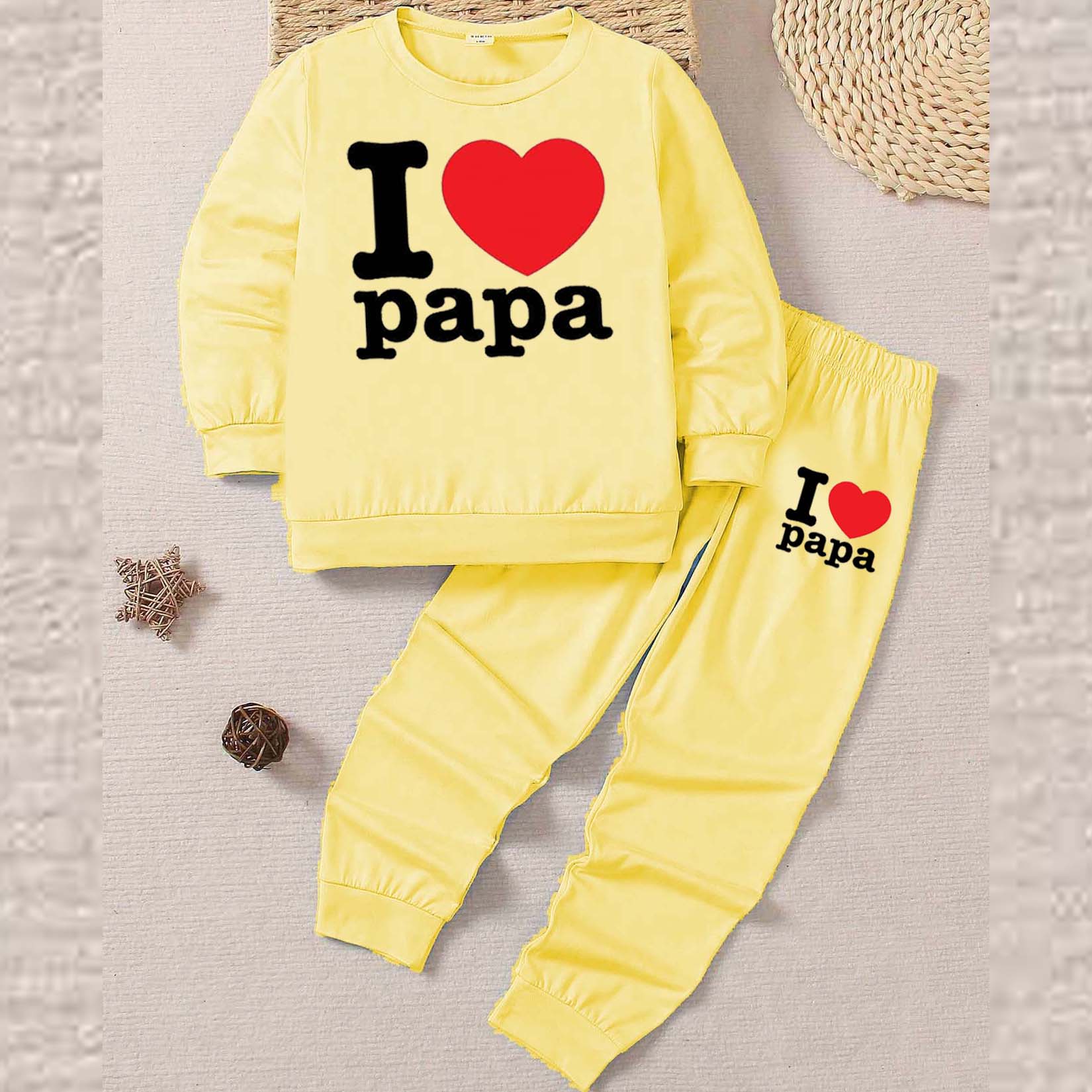 I Love PAPA Kids Sweat Style 2-Pcs Summer Suit. (FTS+TR) Secondary image