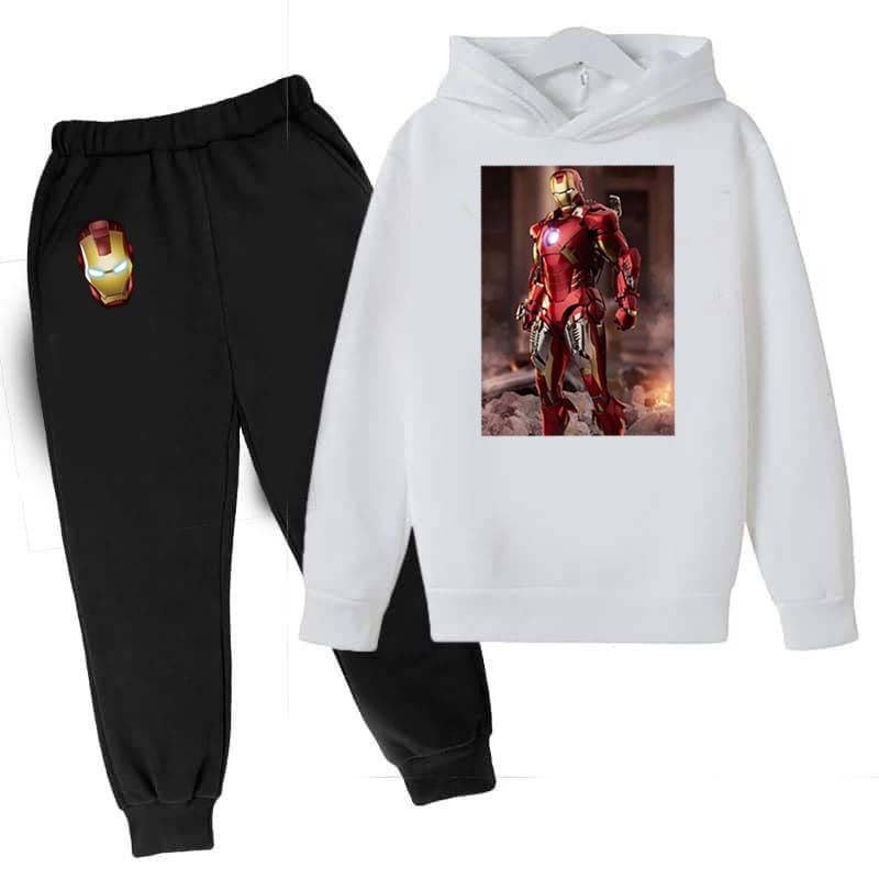 Kids Printed Iron Man Hoodie Style 2-Pcs Winter Track-Suit. Secondary image