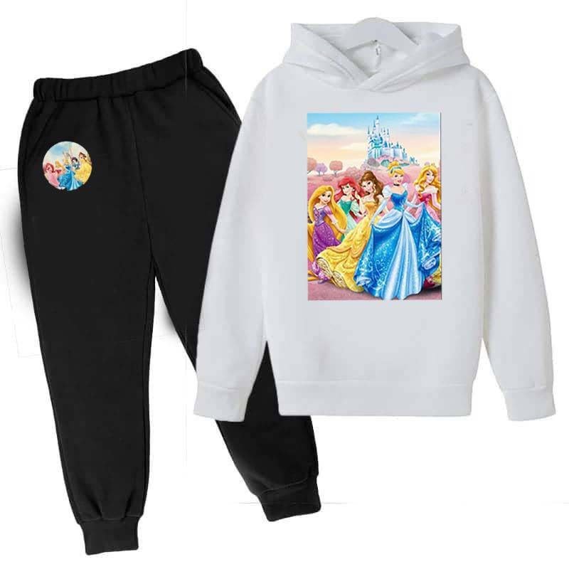 Kids Printed Barbie Doll Hoodie Style 2-Pcs Winter Track-Suit. Secondary image