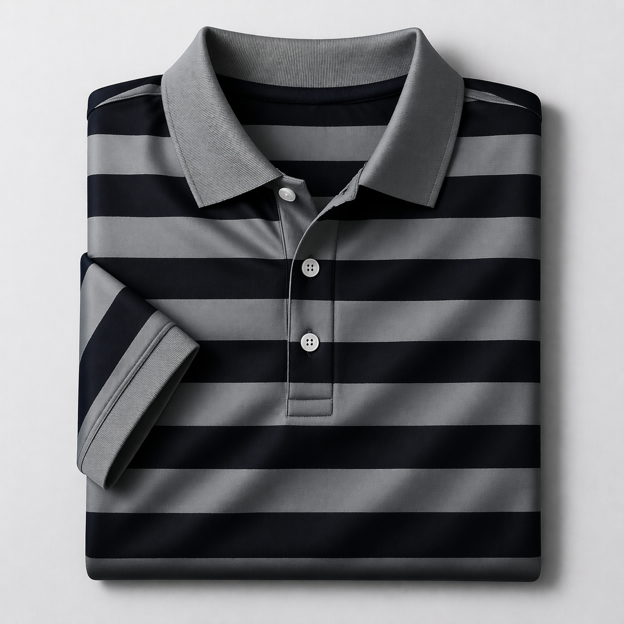 Dry-Fit 3D Stripe Printed Style Half-Sleeve Polo Summer Tshirt. MS3DP-107 V2