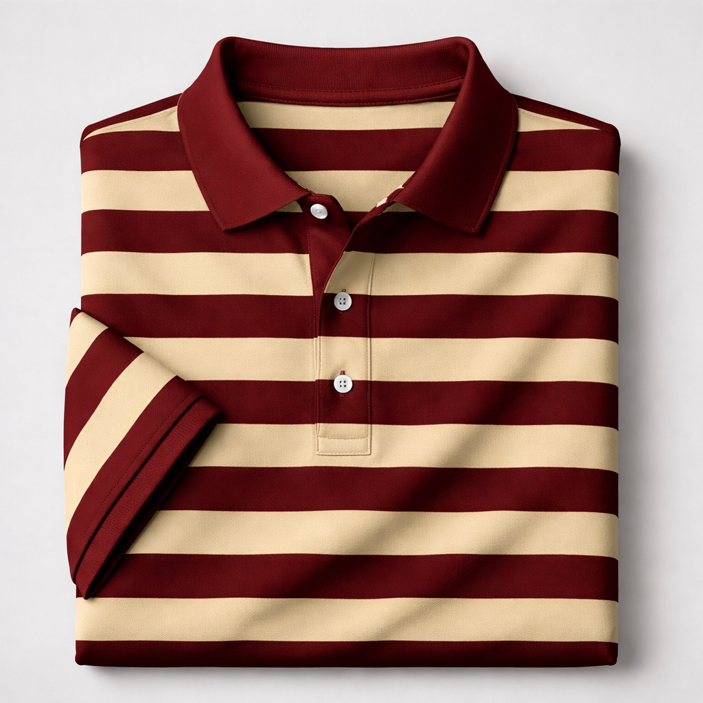 Dry-Fit 3D Stripe Printed Style Half-Sleeve Polo Summer Tshirt. MS3DP-108 V2 Main image