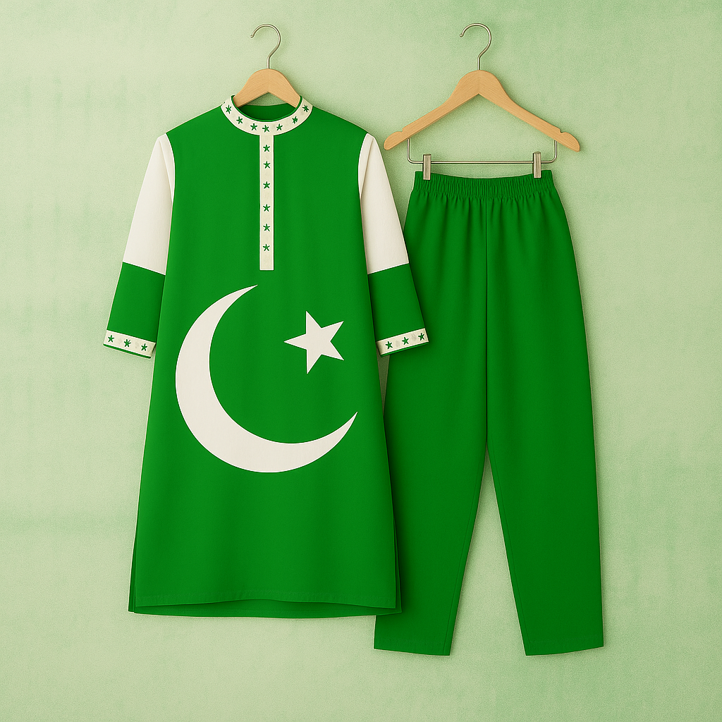 Green Flag 14-August Azadi Printed 2-Pcs Stiched Suit. D2 Main image