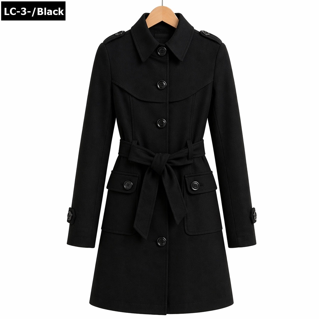 Collar Style Double Pocket Casual Winter Fleece Coat For Her.