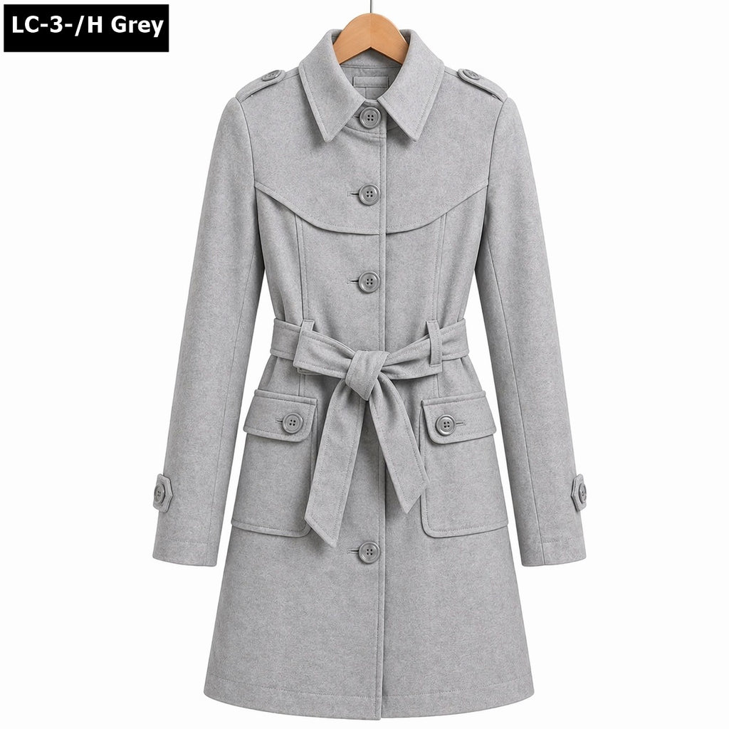 Collar Style Double Pocket Casual Winter Fleece Coat For Her.