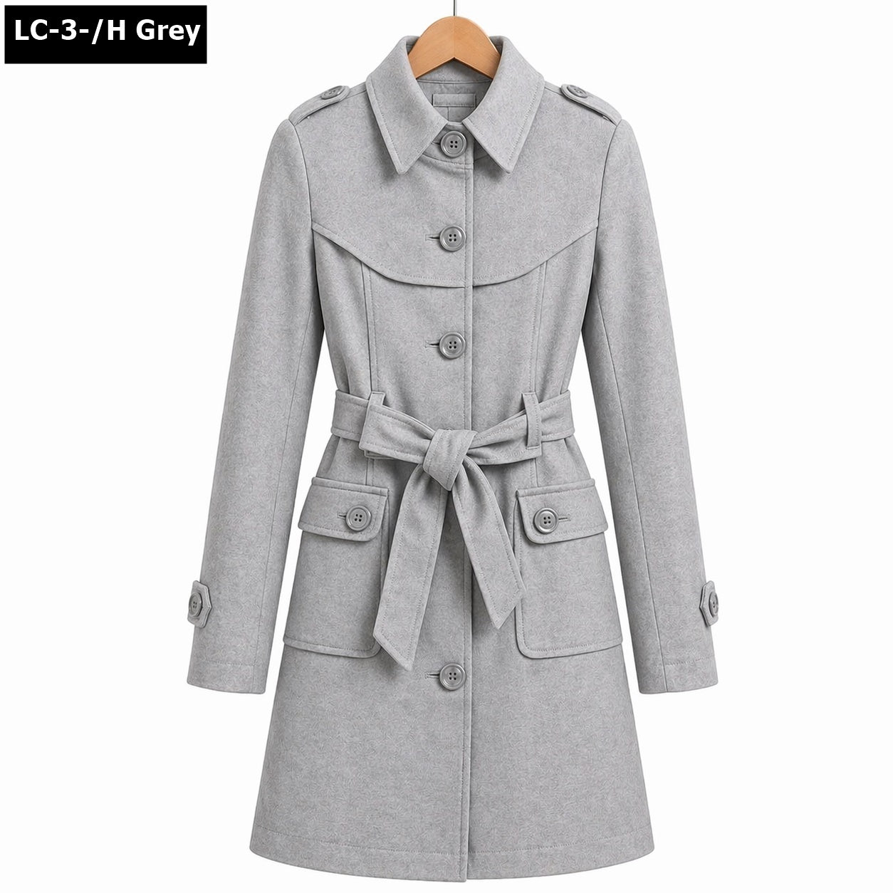 Collar Style Double Pocket Casual Winter Fleece Coat For Her.