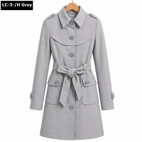 Collar Style Double Pocket Casual Winter Fleece Coat For Her.