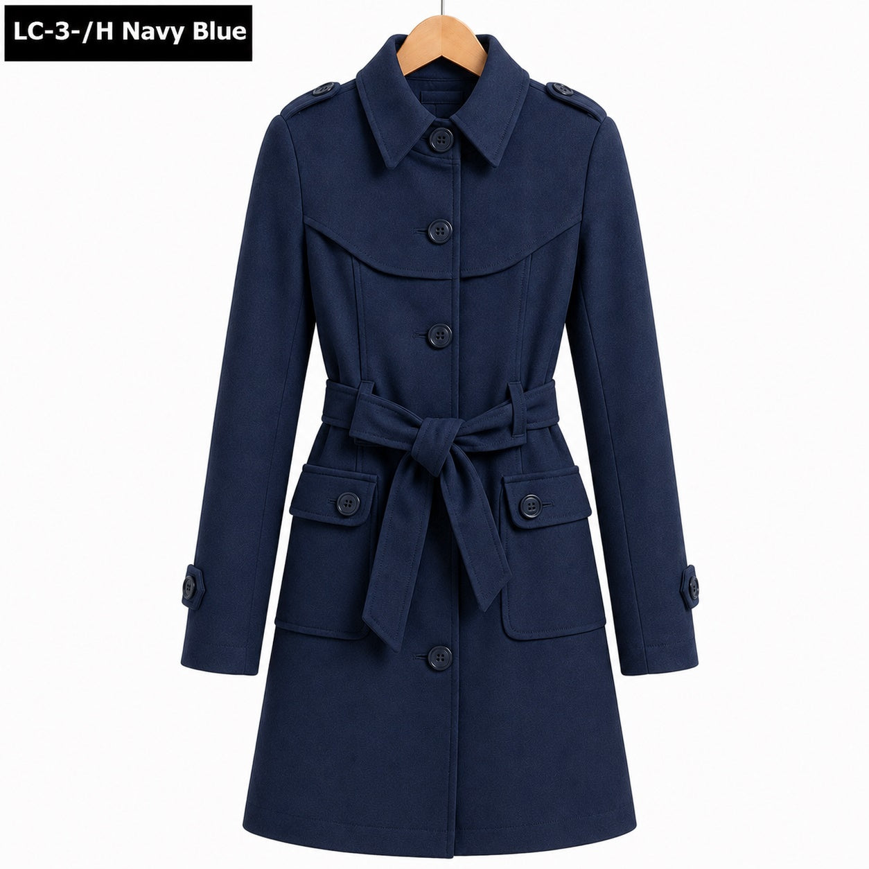 Collar Style Double Pocket Casual Winter Fleece Coat For Her. Secondary image