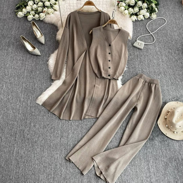 Long Gown Style 3-Pcs Winter Co-Ord Suit. WWTS-26