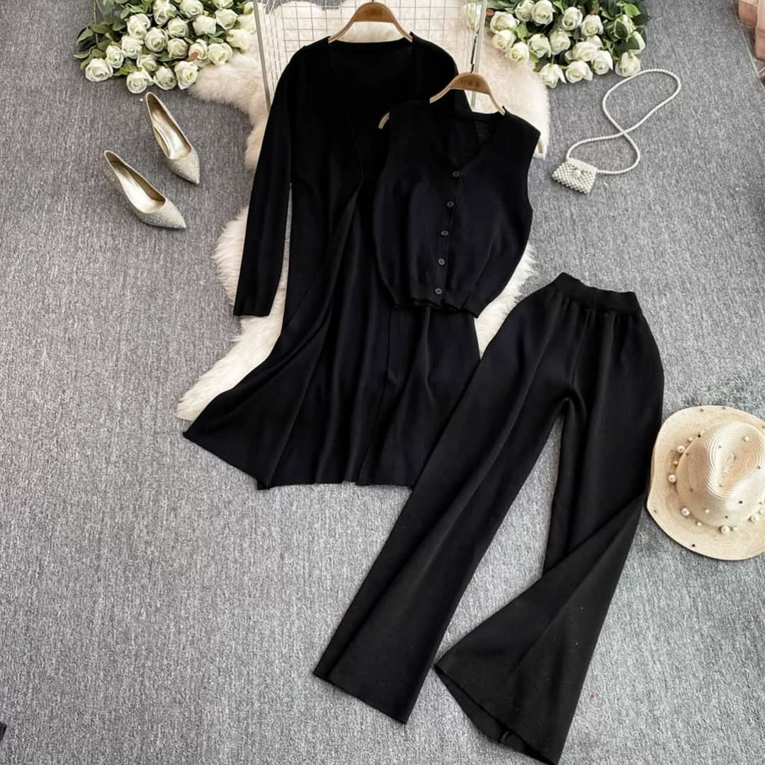 Long Gown Style 3-Pcs Winter Co-Ord Suit. WWTS-26 Secondary image