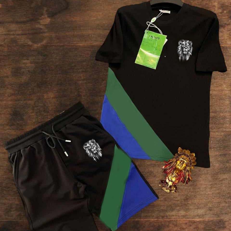 Grey Lion Cross Panel Premium Quality 2-Pcs Summer Suit. Secondary image