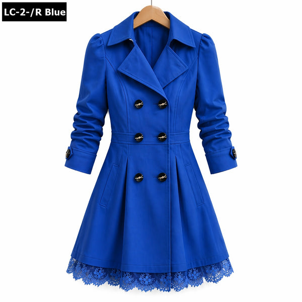 Lace Style Korean Trench Coat For Winter's.
