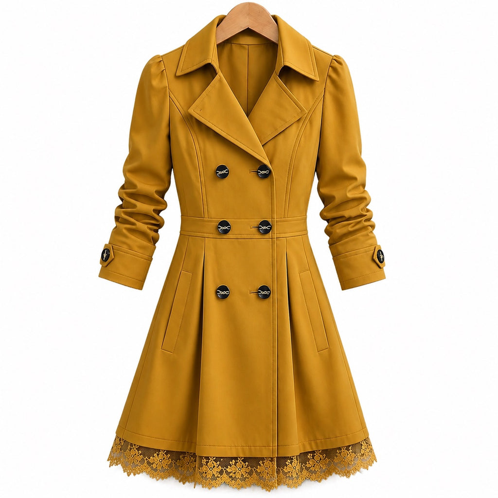 Lace Style Korean Trench Coat For Winter's.