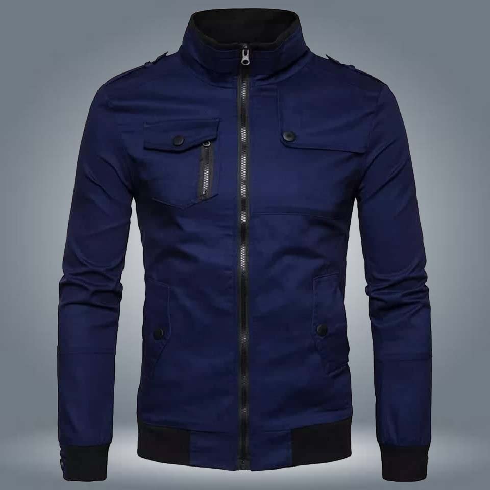 Ripped Style Bomber Winter Zipper Jacket. MWJ-402 Secondary image