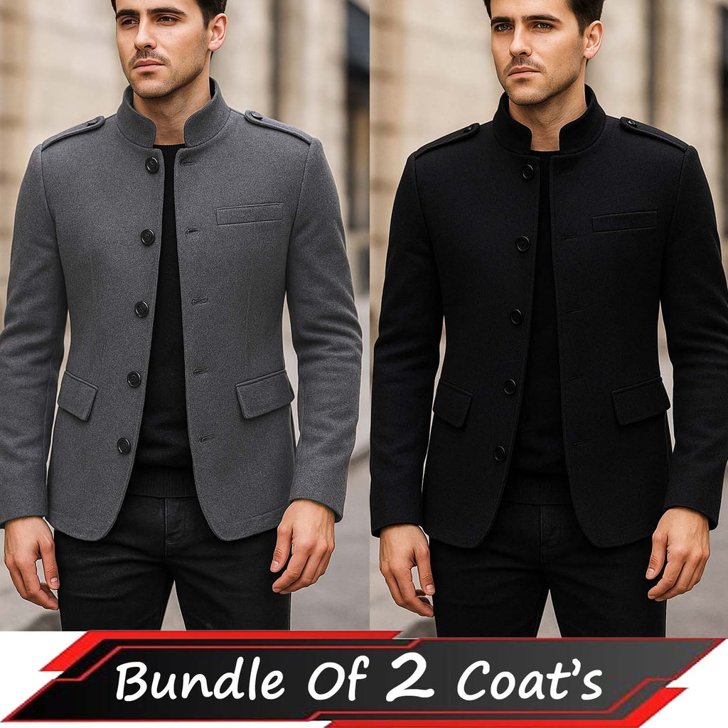 Bundle Of 2 Collar Style Casual Winter Fleece Coat. MWJ-407 V3