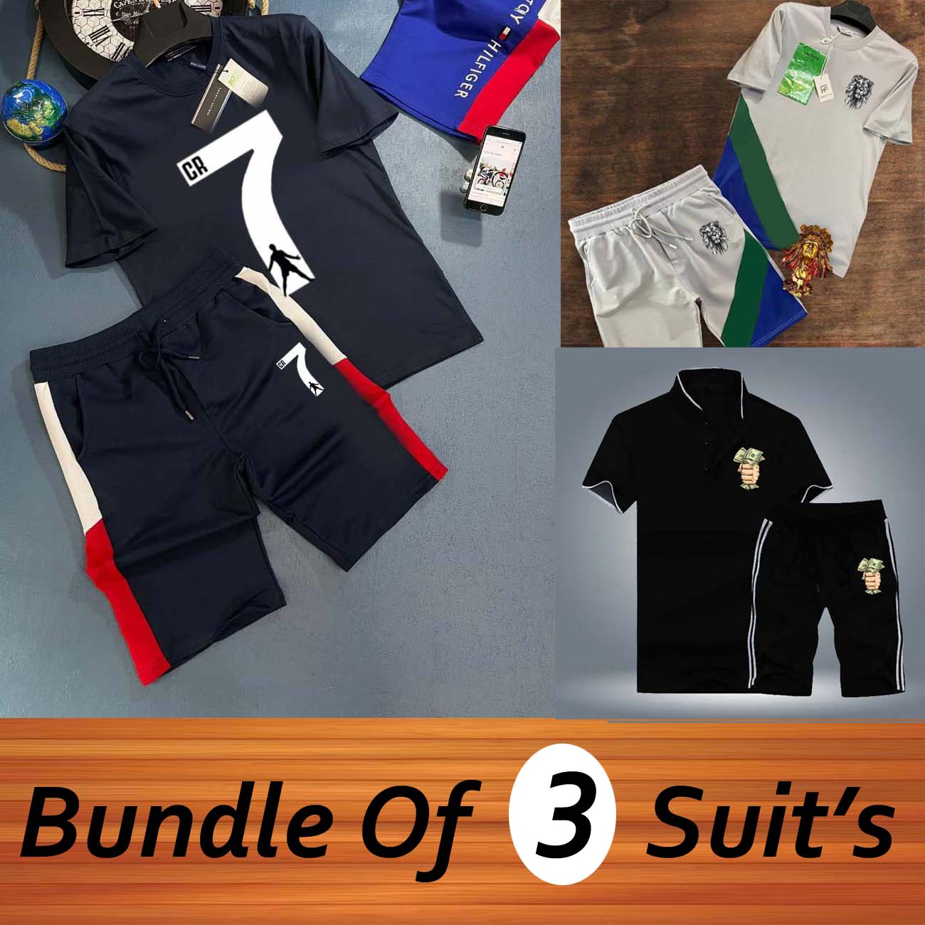 Bundle Of 3 Premium Quality Different Design 2-Pcs Summer Suit. Deal-01 Main image