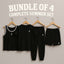 Black Polo Horse Logo Printed Bundle Of 4 Dry-Fit Complete Summer Deal. B4NL-01