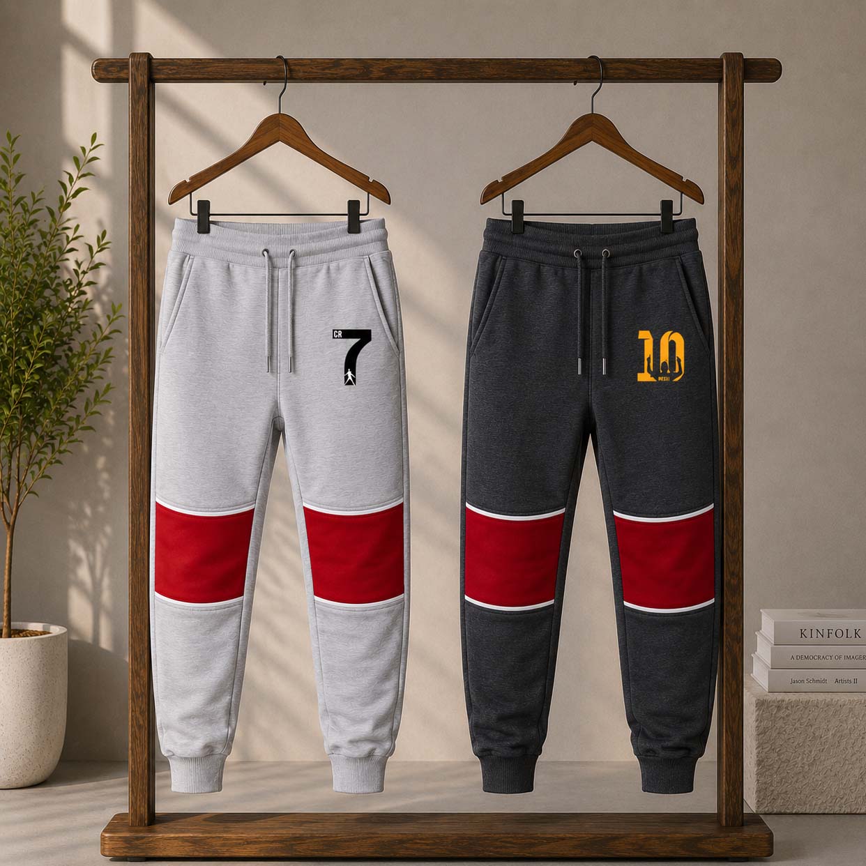 Bundle Of 2 Printed Red-Patch Trouser. C-Grey+H-Grey Main image