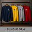 Bundle Of 4 Logo-Printed O-Neck Full-Sleeve Round-Hem Summer Tshirt's.