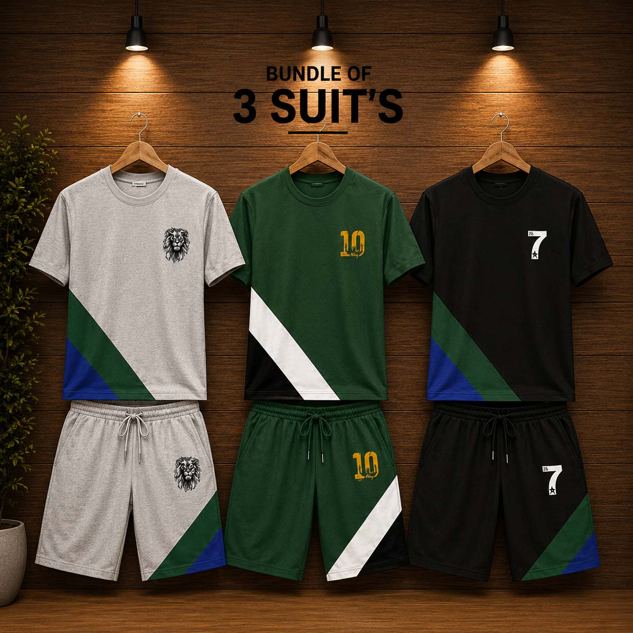 Cross Panel Style Bundle Of 3 Casual Wear 2-Pcs Summer Suit. Deal-07 (Clearance-Sale) Main image