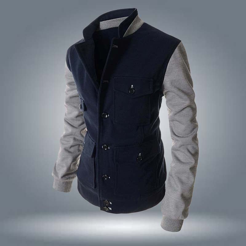 Contrast Sleeves 4-Pocket Premium Quality Winter Fleece Coat. Secondary image