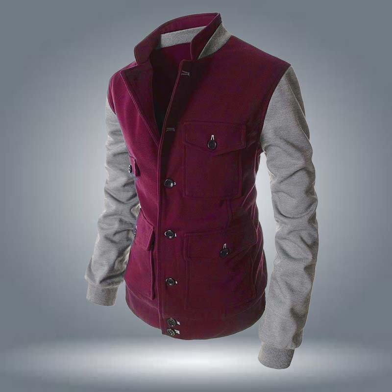 Contrast Sleeves 4-Pocket Premium Quality Winter Fleece Coat. Main image