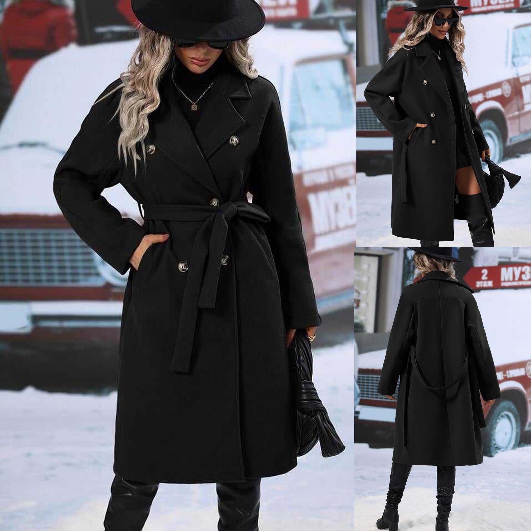 Italian Collar Style Casual Winter Trench Coat For Her. Secondary image